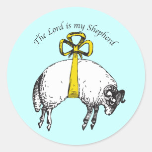 De LORD is mijn herder Psalm 23 Ronde Sticker