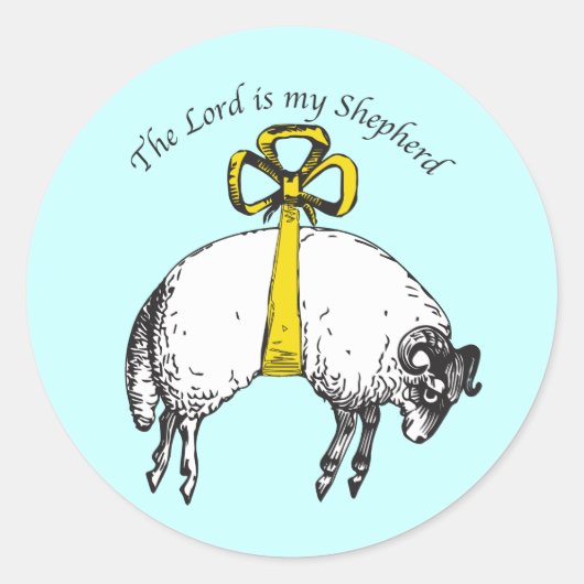 De LORD is mijn herder Psalm 23 Ronde Sticker (Voorkant)