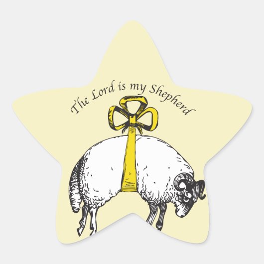 De LORD is mijn herder Psalm 23 Ster Sticker (Voorkant)