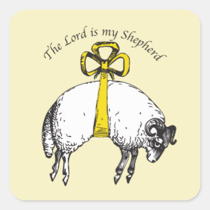 De LORD is mijn herder Psalm 23 Vierkante Sticker
