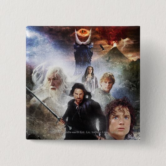 DE LORD VAN DE Collage van het Karakter van het Ka Vierkante Button 5,1 Cm (Voorkant)