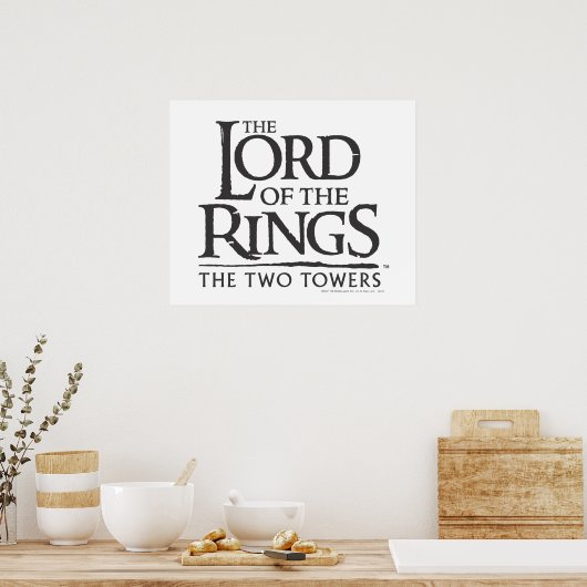 DE LORD VAN DE gestapelde logo van RINGS Poster (Keuken)