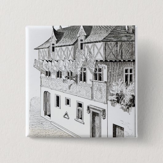 De Lords en Barons maken ramen van blazons Vierkante Button 5,1 Cm (Voorkant)