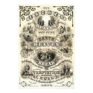 De LORD's PRAYER als Taught van Jesus 1876 Foto Afdruk