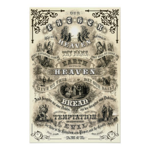 De LORD's PRAYER als Taught van Jesus 1876 Perfect Poster