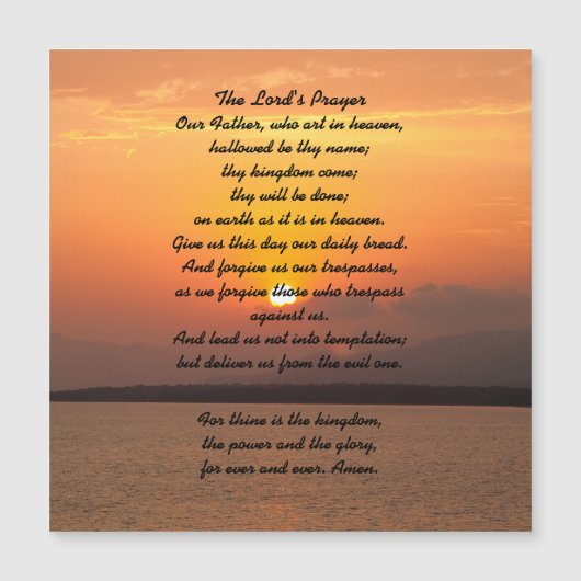 De Lord's Prayer Magnetic Kaart (Voorkant)