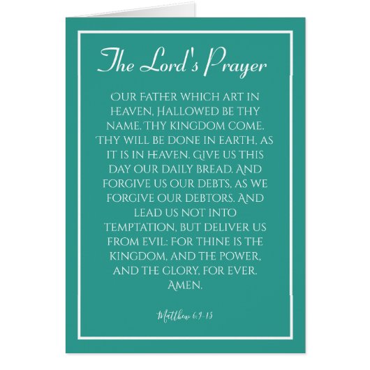 De Lord's Prayer Sympathiekaart (Voorkant)