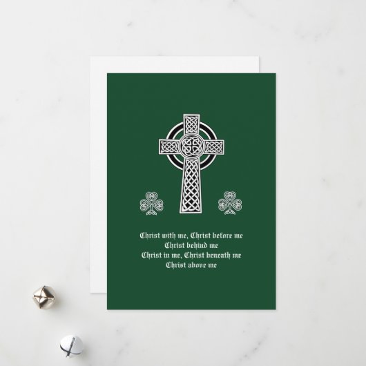 De Lorica van Saint Patrick Gebed (kort) Feestdagenkaart (Voorkant / Achterkant in situ)