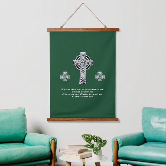 De Lorica van Saint Patrick Gebed (kort) Hangend Wandkleed (Woonkamer)