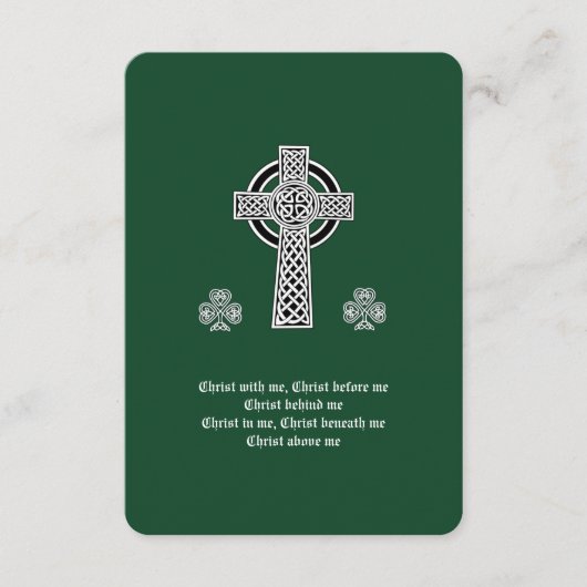De Lorica van Saint Patrick Gebed (kort) Informatiekaartje (Voorkant)