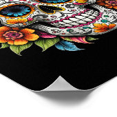 De Los Muertos Dag van de Dode Suikerschedel Hallo Poster (Hoek)