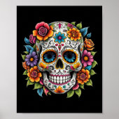 De Los Muertos Dag van de Dode Suikerschedel Hallo Poster (Voorkant)