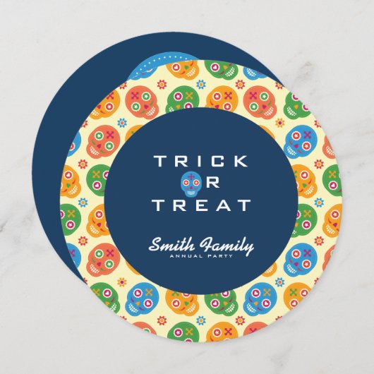 De Los Muertos. Dag van de Doden. Suikerschedels. Kaart (Voorkant / Achterkant)