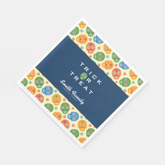 De Los Muertos. Dag van de Doden. Suikerschedels. Servetten (Hoek)