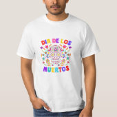 De Los Muertos Grappige Skulls T-shirt (Voorkant)