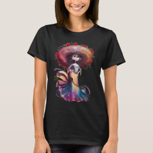 De los Muertos La Catrina Dag van de Dode Suikerza T-shirt
