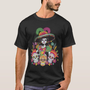 De los Muertos La Catrina Dag van de Dode Suikerza T-shirt