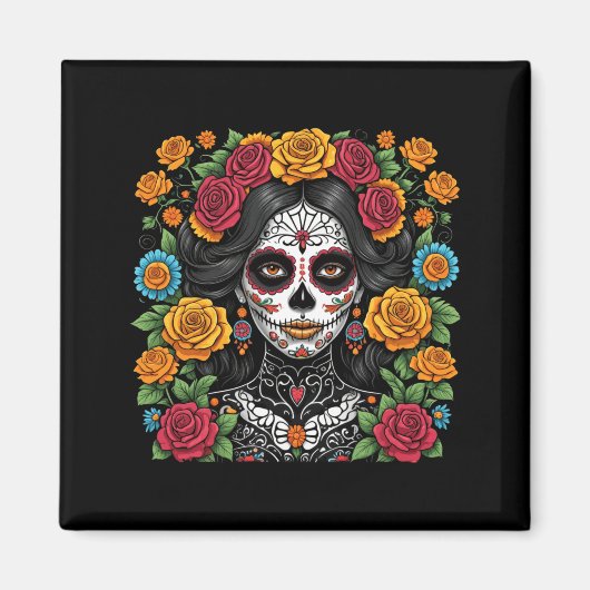 De Los Muertos La Catrina Dag Van De Overheid Magneet (Voorkant)