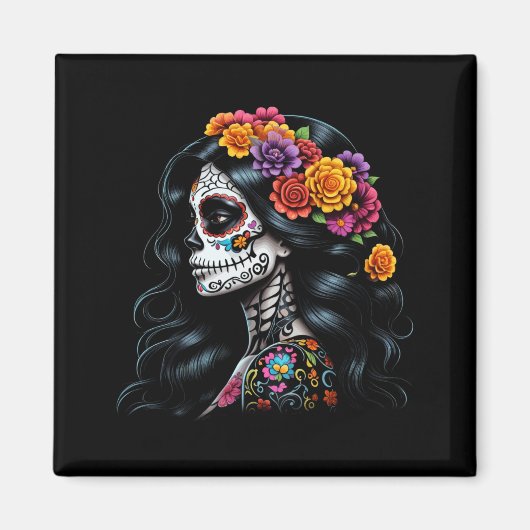De Los Muertos La Catrina Dag Van De Overheid Magneet (Voorkant)