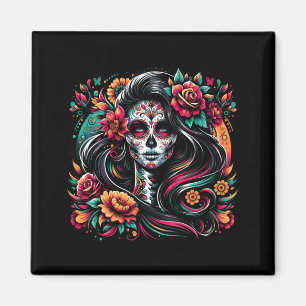 De Los Muertos La Catrina Dag Van De Overheid Magneet