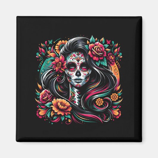 De Los Muertos La Catrina Dag Van De Overheid Magneet (Voorkant)