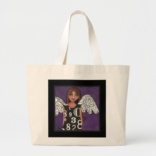 DE LOTTERY ANGEL - geluksgetallen klassieke canvas Grote Tote Bag (Voorkant)