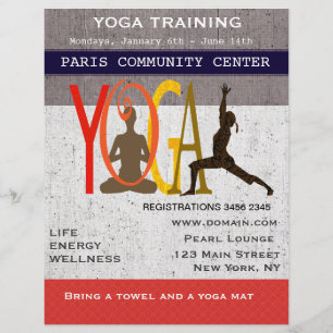 De Lotus. De Warrior. Cute Exercise Yoga Flyer