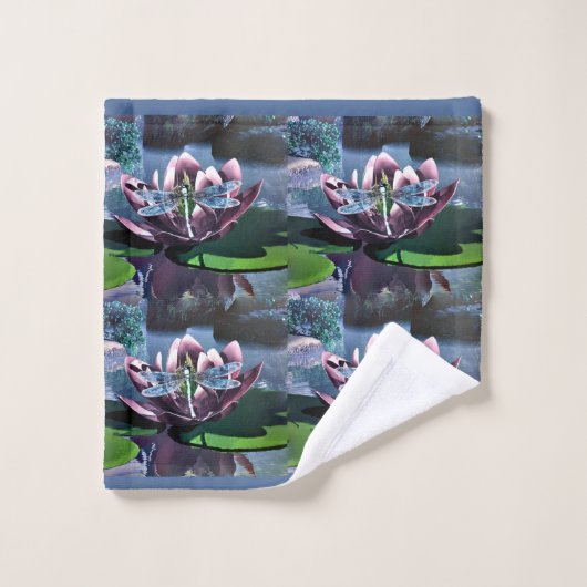De Lotus en de Dragonfly Bad Handdoek (Wasdoekje)