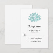 De Lotus Flower RSVP (turquoise) Kaartje (Voorkant / Achterkant)