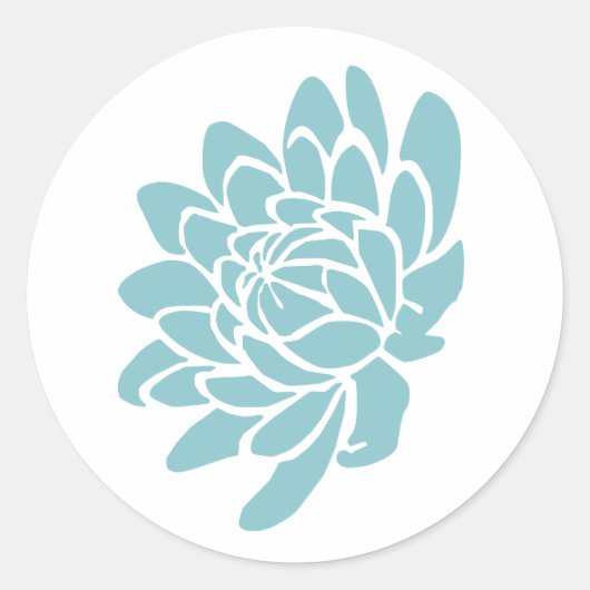De Lotus Flower Sticker (turquoise) (Voorkant)