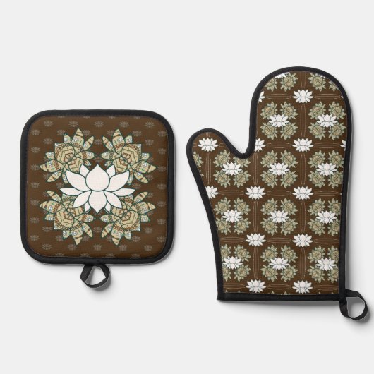 De Lotus Ovenwant & Pannenlap Set (Voorkant)