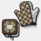 De Lotus Ovenwant & Pannenlap Set (Voorkant / Achterkant)
