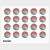 De Lotus Pond Fairy Ronde Sticker (Vel)