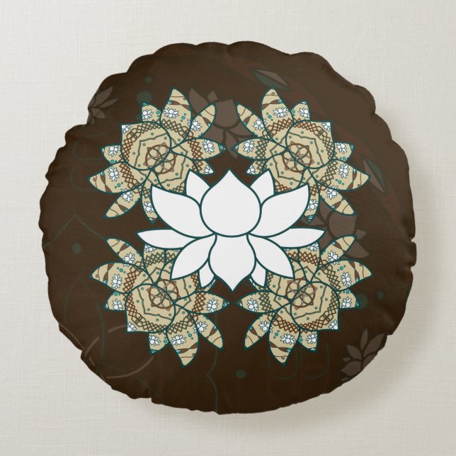 De Lotus Ronde Kussen (Voorkant)