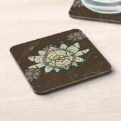 De Lotus Square Coaster Bier Onderzetter (Linkerzijde)