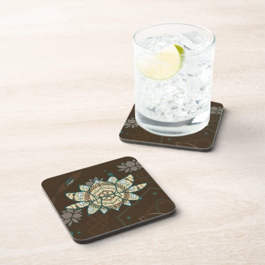 De Lotus Square Coaster Bier Onderzetter (Rechterzijde)