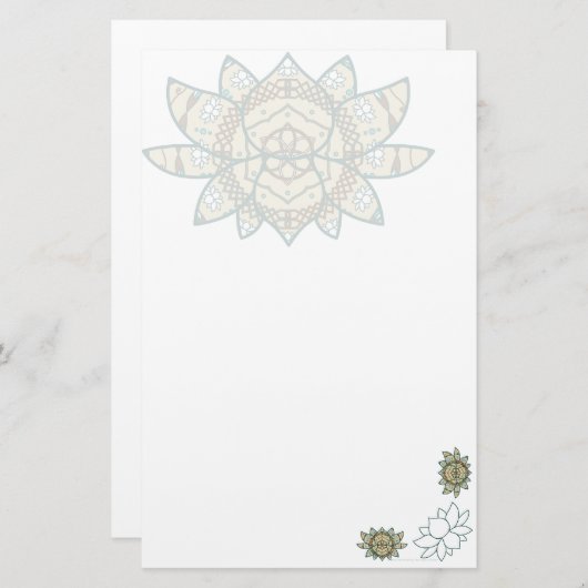 De Lotus Stationery Briefpapier (Voorkant / Achterkant)