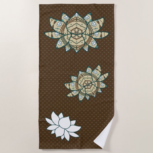 De Lotus Strandhanddoek Strandlaken (Voorkant)