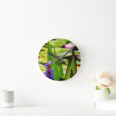 De lotusbloem van de libel en paarse bloem ronde klok (Huis)