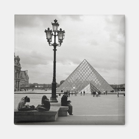 De Louvre glazen piramidemagneet Magneet (Voorkant)