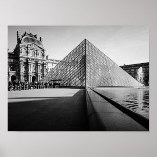 De Louvre in BW Poster