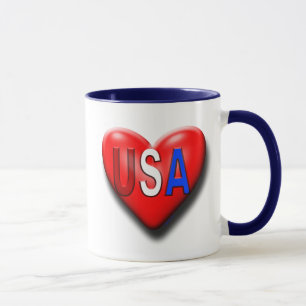 De Love America Heart Mok