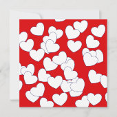 De 'Love'-kaart, rood met veel witte harten (Voorkant)