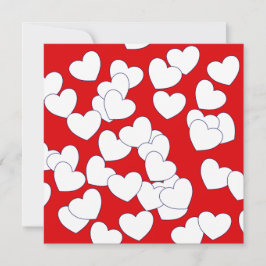 De 'Love'-kaart, rood met veel witte harten