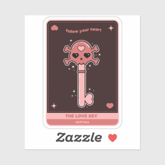 De Love Key Kaart Sticker (Vel)