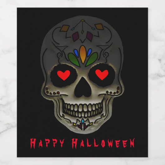 De Love Skull Wijn Etiket (Enkel label)