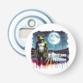 De Loveland Frogman | Ohio Cryptid Button Flesopener (Voorkant)