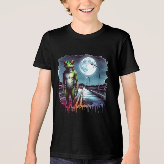 De Loveland Frogman | Ohio Cryptid Tri-Blend Shirt (Voorkant)