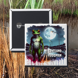 De Loveland Frogman | Ohio Cryptid Vierkante Button 5,1 Cm