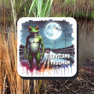 De Loveland Frogman   Ohio Cryptid Vierkante Sticker
